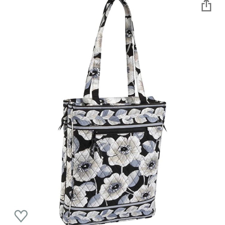 Vera Bradley Laptop Travel Tote Camellia Retired Black And White Floral